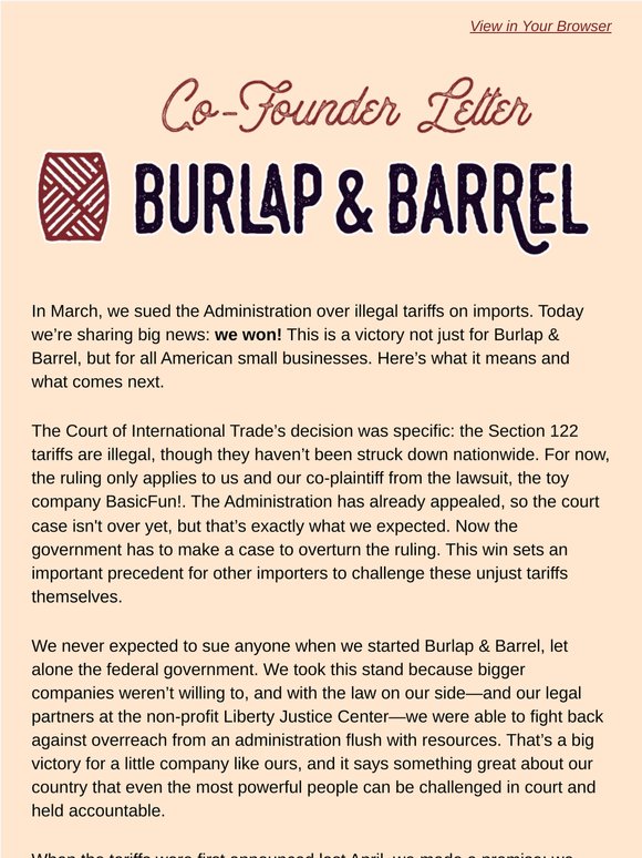 BREAKING NEWS: We Won Our Tariff Lawsuit