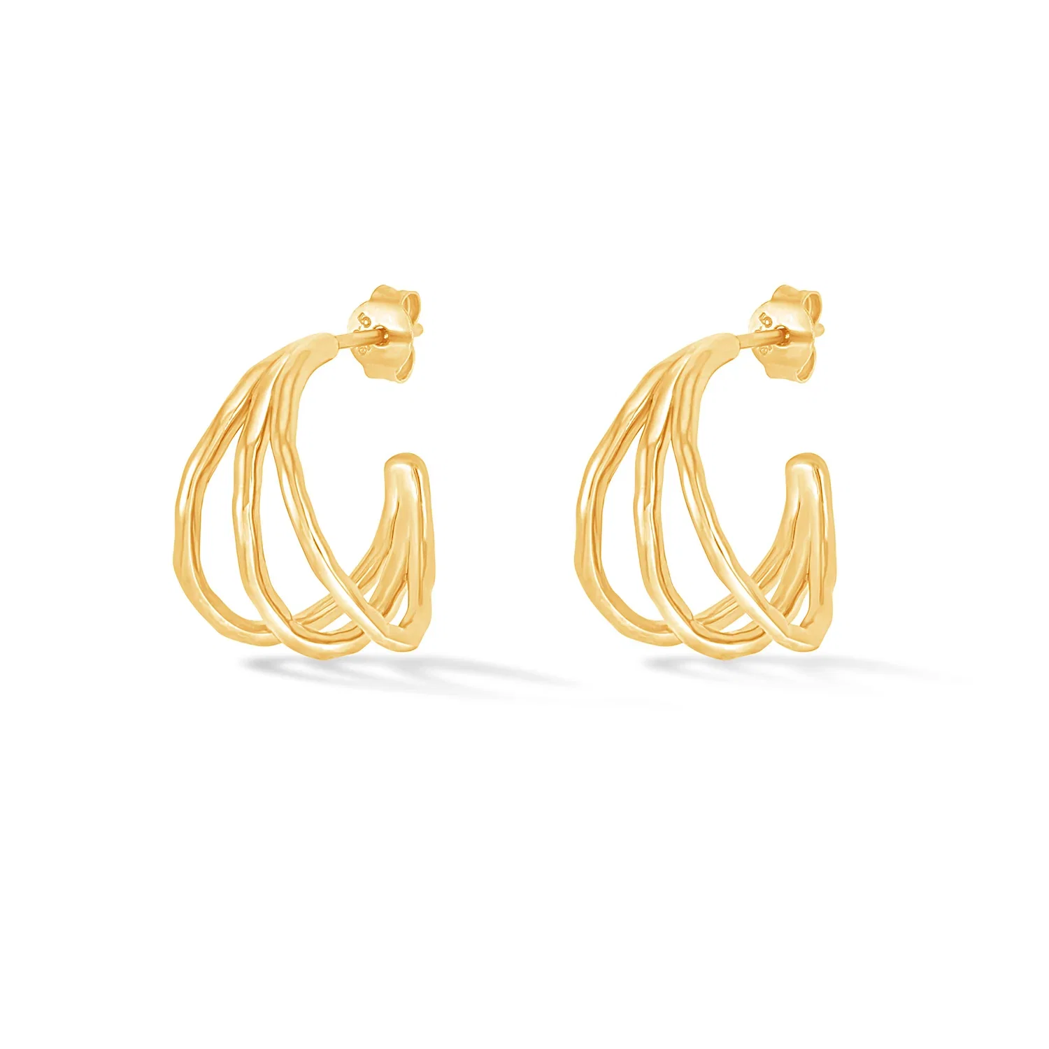 Image of Small Triple Row Waterfall Hoops
