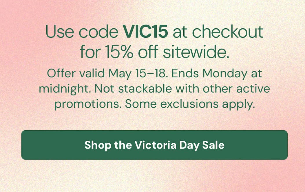 Use code VIC15 at checkout for 15% off sitewide.   [Shop Before It Ends →]   Offer ends Monday, May 18 at midnight. Not stackable with other active promotions. Some exclusions apply.   — The Vitasave Team