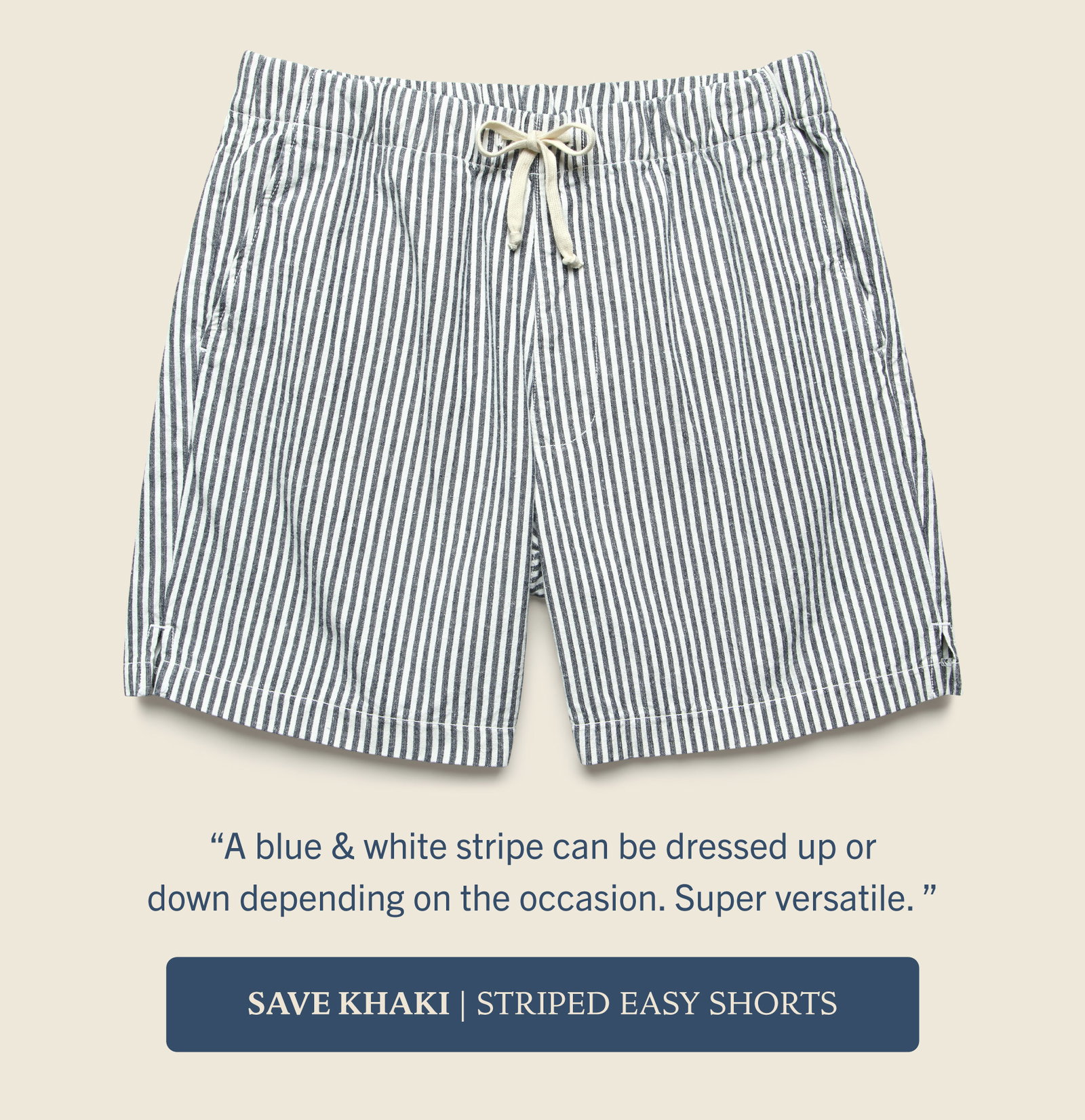 SKU Hemp Striped Easy Shorts