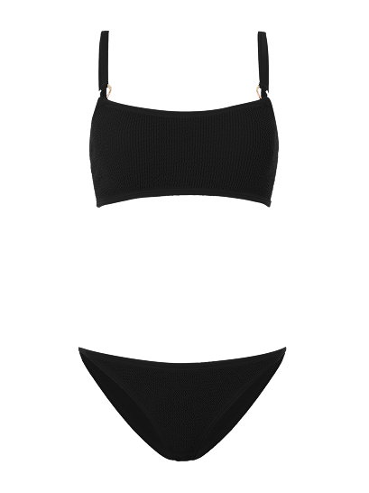 Iris Bikini With Gold Hoops Black