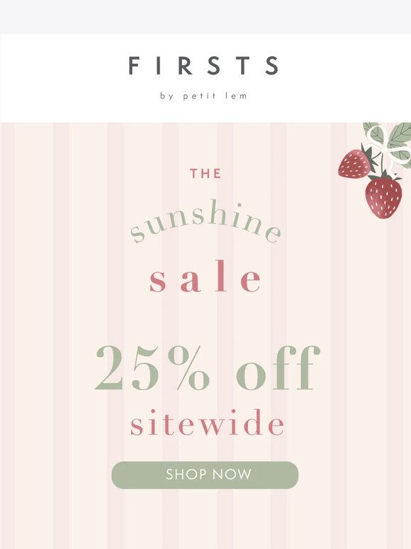 Don't sleep on 25% off sitewide ☀️