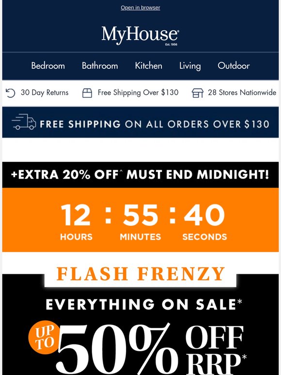 Up to 50% OFF* + EXTRA 20% Off^ 5000+ items MUST END MIDNIGHT ⏰