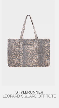 Leopard square off tote