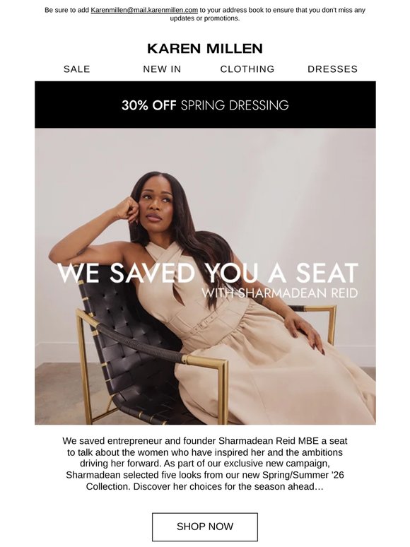 We Saved Sharmadean Reid a Seat…