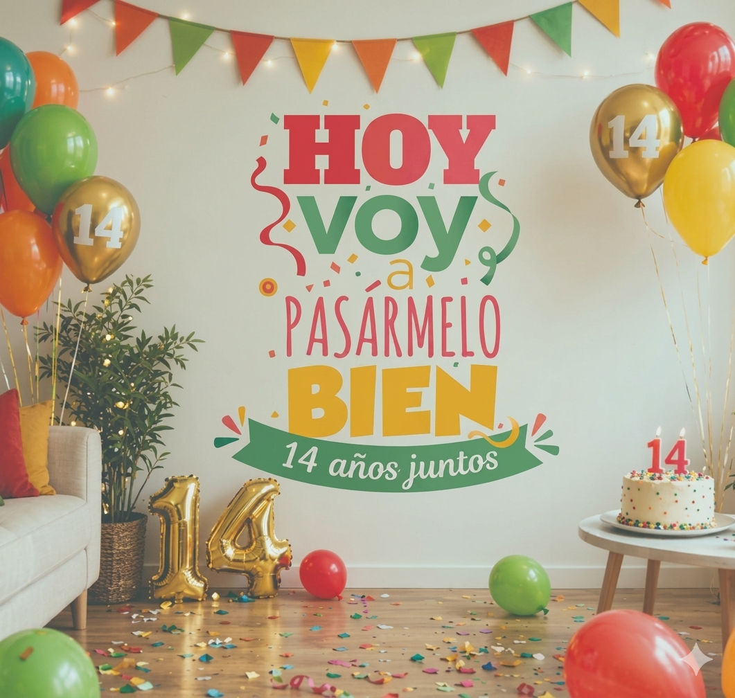 Vinilo pared empavesado fiesta cumpleaños