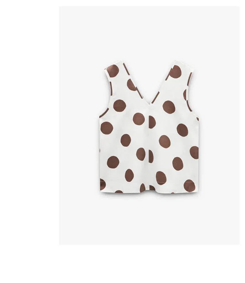 Top printed with polka dots 100% lyocell