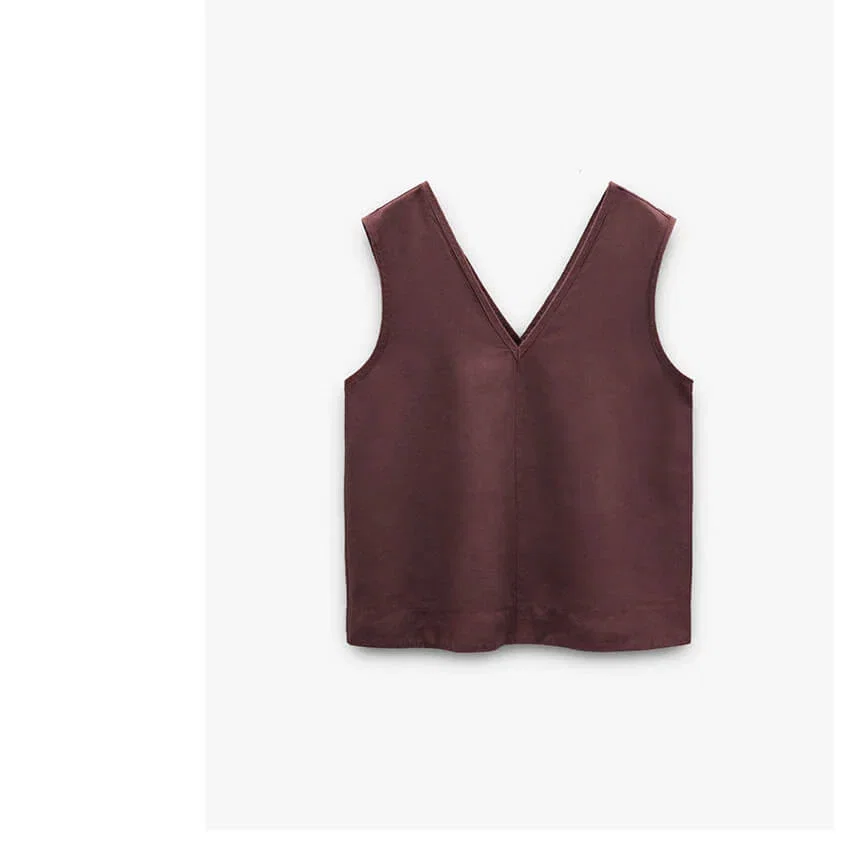 Top with V-neck 100% lyocell