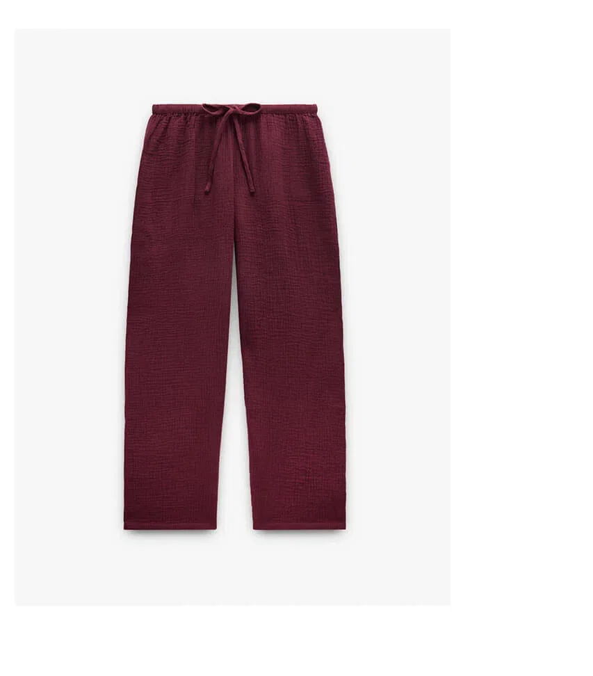 Trousers with crinkled effect 100% cotton