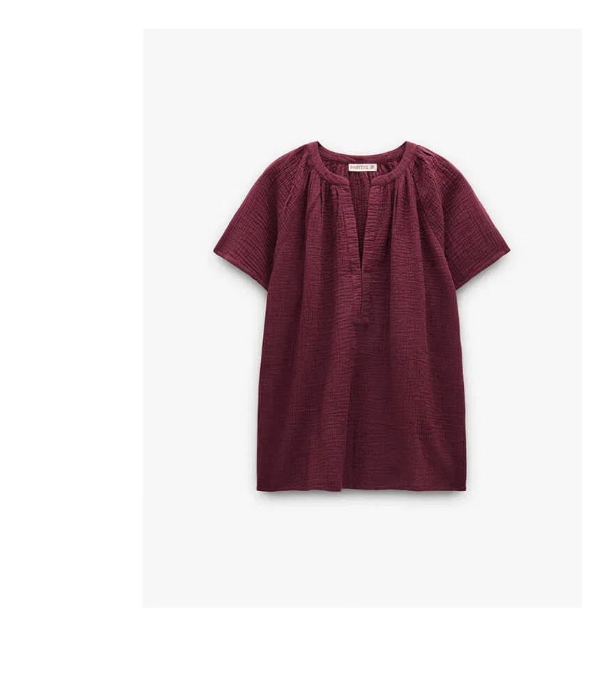 Blouse with crinkled effect 100% cotton
