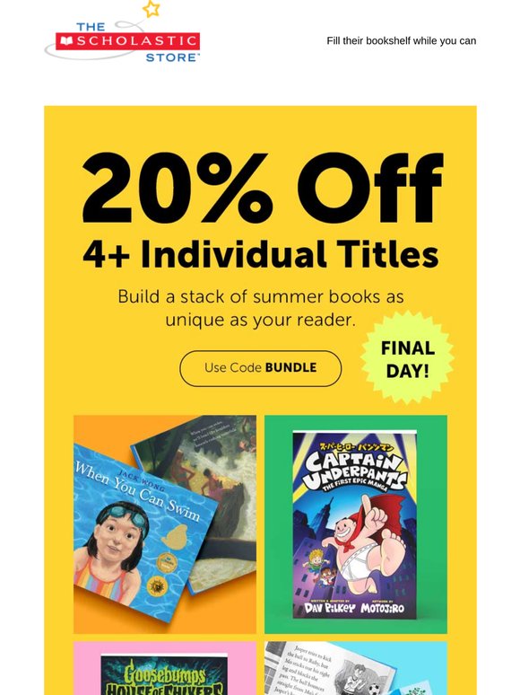 Last Chance! Save 20% On 4+ Books!