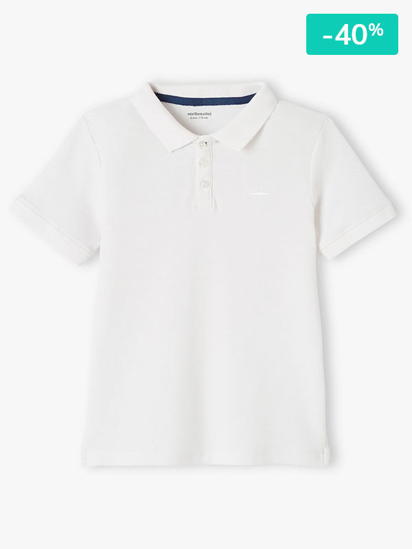 Polo de manga corta nino blanco -40%