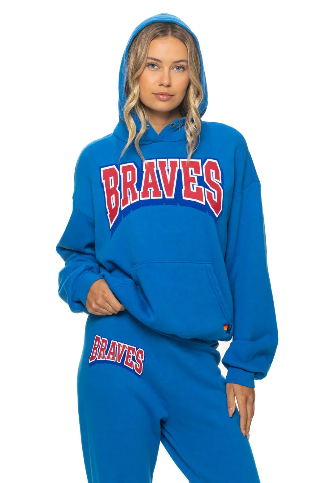 Image of ATLANTA BRAVES 2026 RELAXED PULLOVER HOODIE - ADVENTURE BLUE
