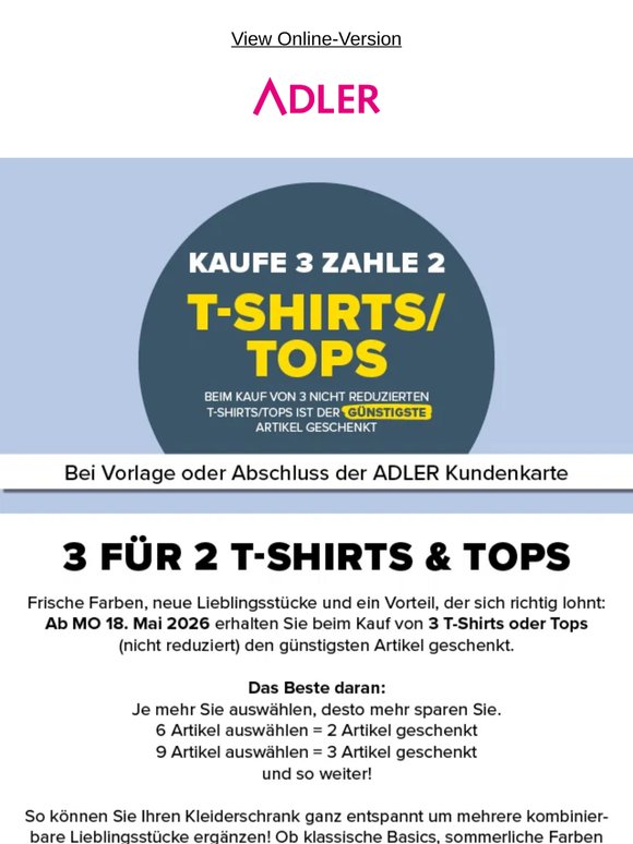 3 für 2 T-Shirts & Tops 🩷