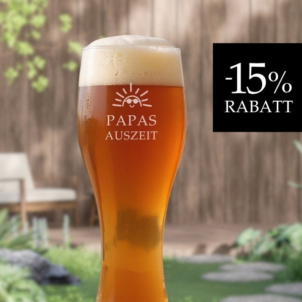 Weizenbierglas mit Gravur