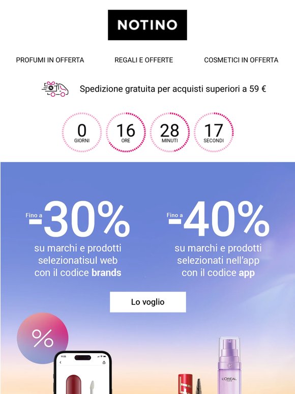 Lo sconto fino al 40% scade oggi!