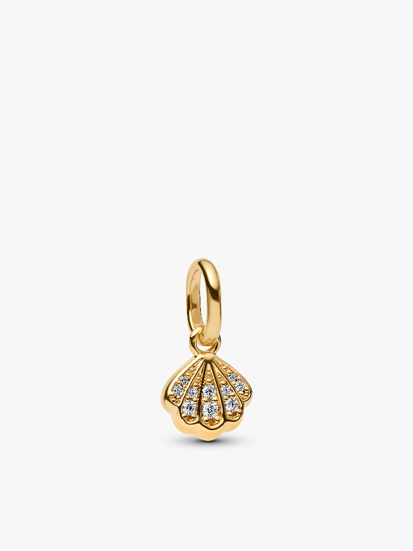 Funklende Muslingeskal Mini Charm med Vedhæng