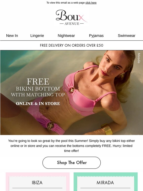 A new bikini and the bottoms are FREE? Yes please!