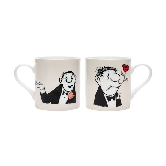 Loriot: 2 Becher mit Künstlermotiven 'Rosenkavalier' & 'Conférencier'