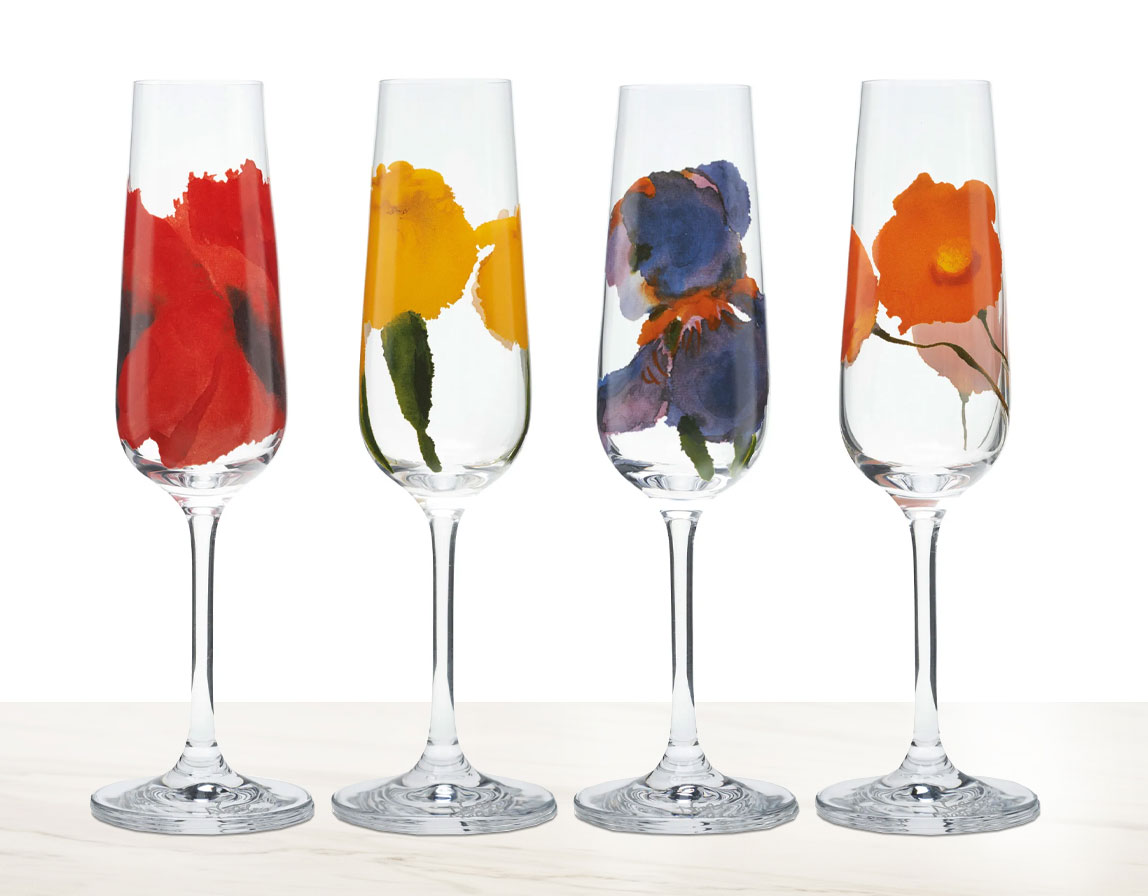 Emil Nolde: 4-teiliges Sektgläser-Set 'Sommerblumen'