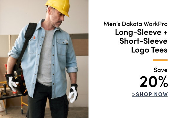 Men's Dakota WorkPro Long-Sleeve & Short-Sleeve Logo Tees Save 20%