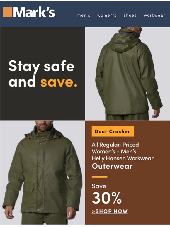 Save 30% on regular-priced Helly Hansen Workwear outerwear