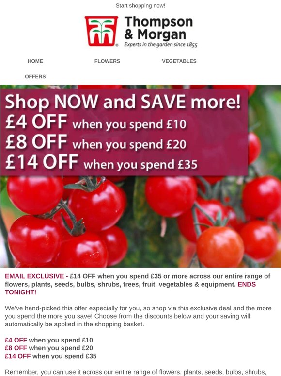£14 OFF your order! ENDS TONIGHT!