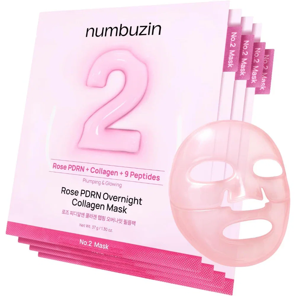 Image of Numbuzin No. 2 Rose PDRN Overnight Collagen Gel Mask 4 x 37g