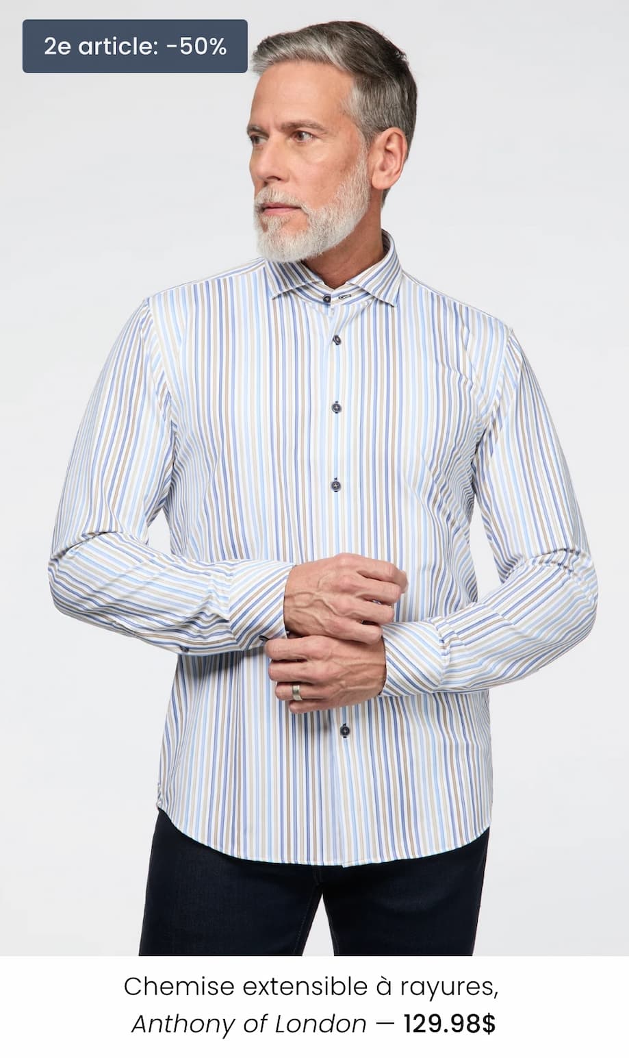Chemise extensible à rayures