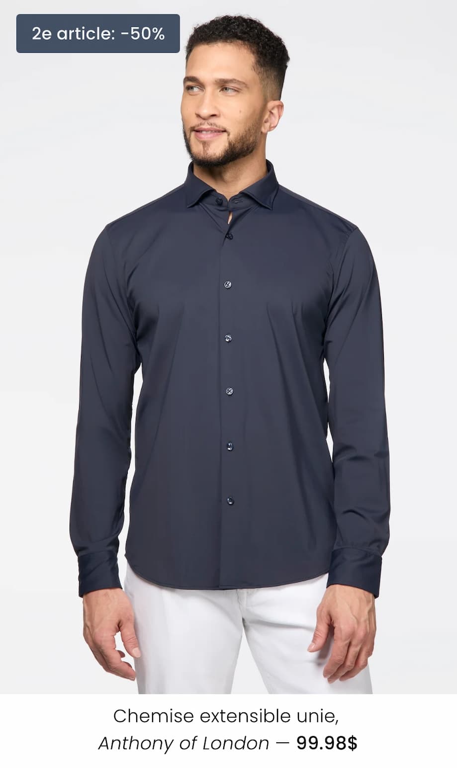 Chemise extensible unie