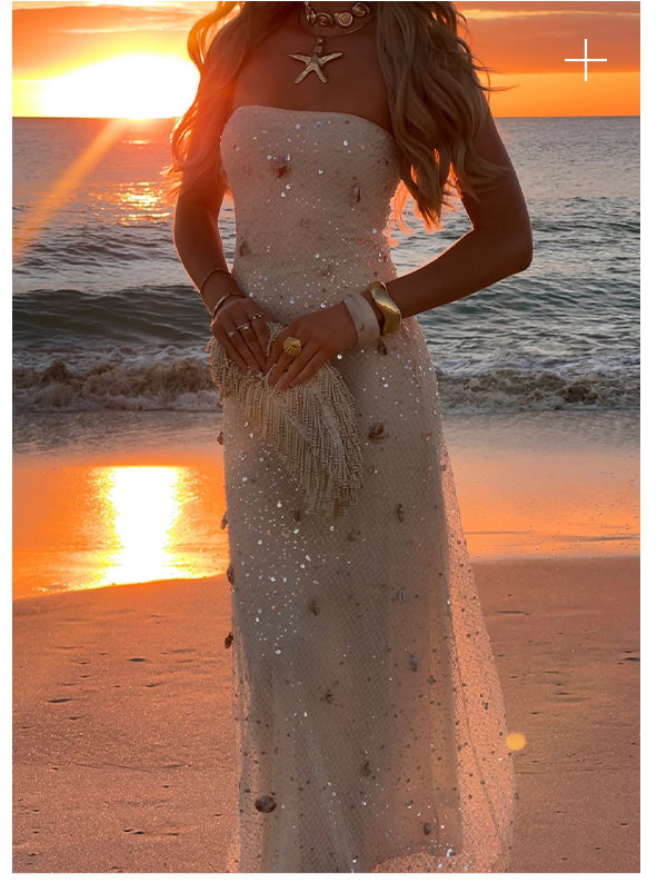 Orelli Shell Sequin Knit Maxi Dress — Ivory
