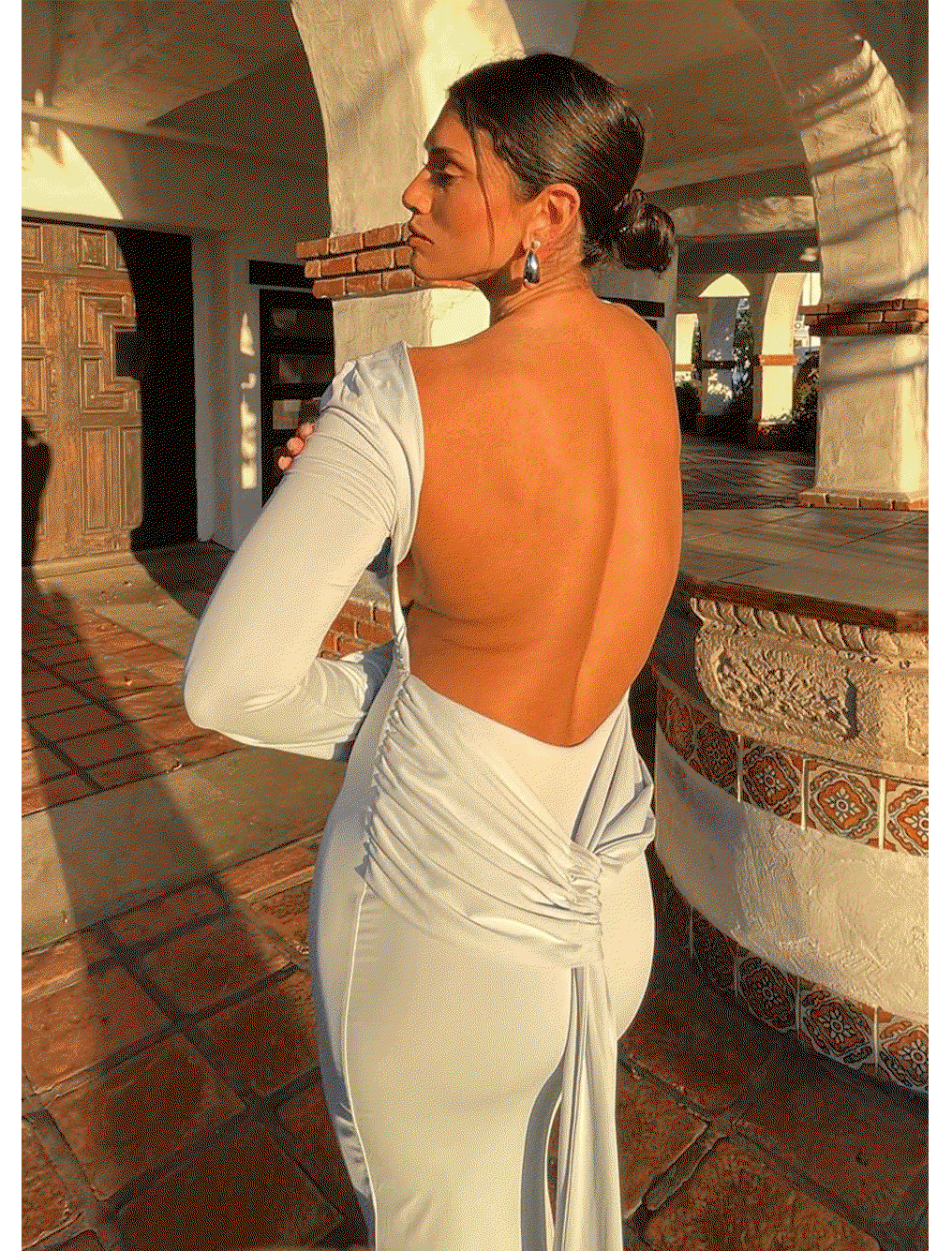 Midnight Song Long Sleeve Maxi Dress — Misty Blue
