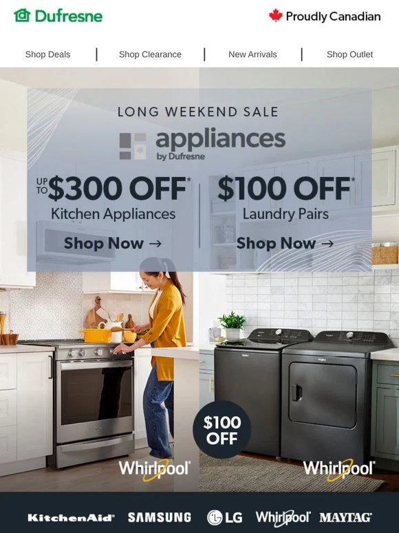 Long Weekend Appliance Savings 📣 Kitchen + Laundry!