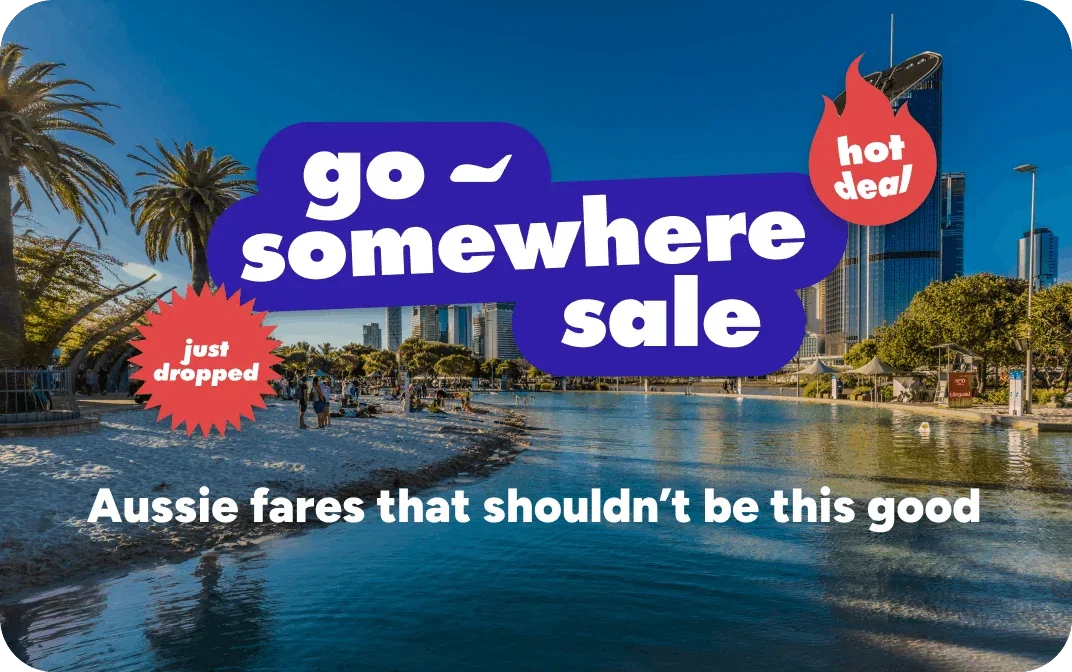Go somewhere sale on a Brisbane background