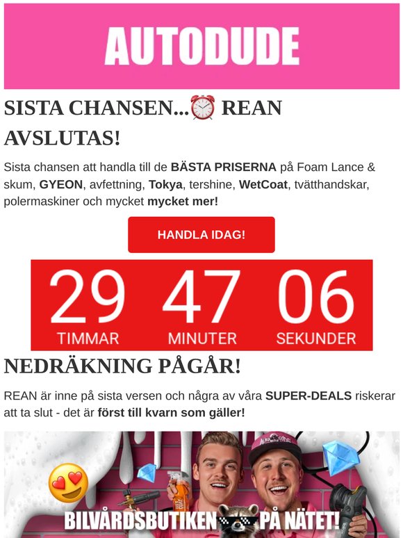 Sista chansen! ⏰ REAN SLUTAR..