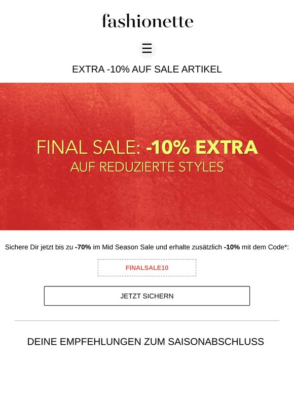 Final Sale: Der Mid Season Season Sale endet bald