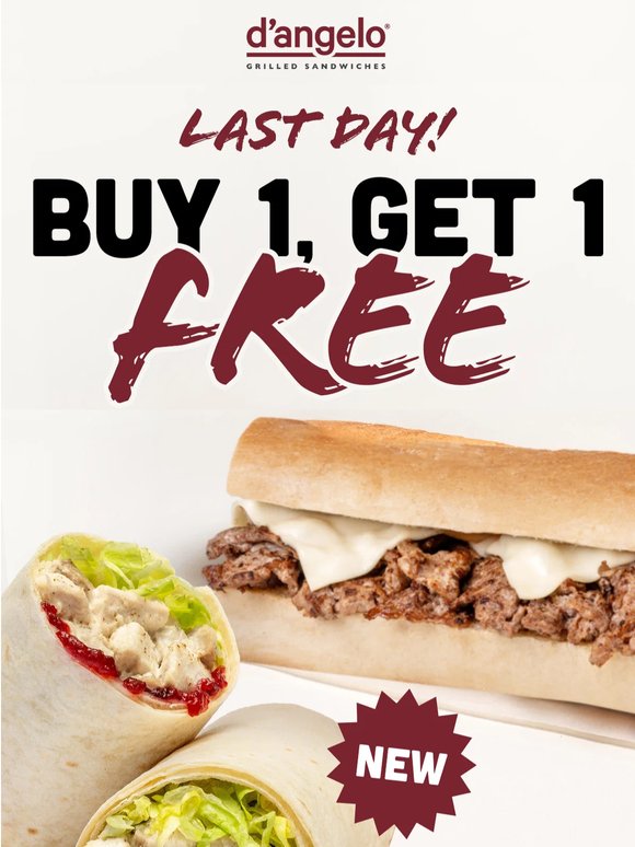 Don't forget your FREE Sandwich!