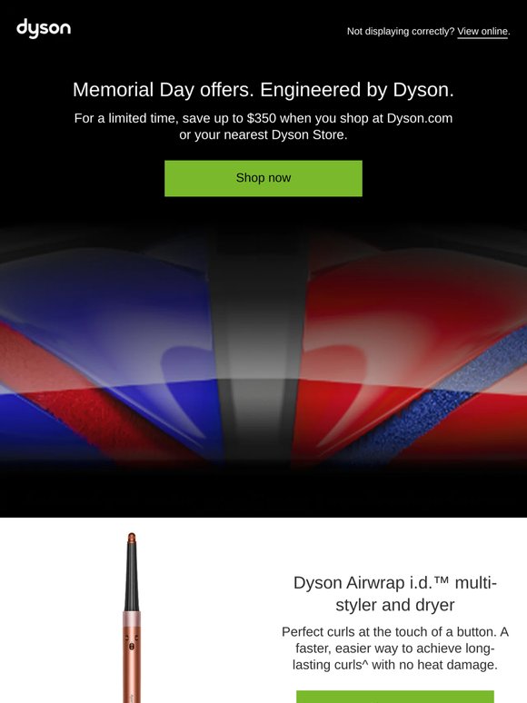 Memorial Day offers from Dyson