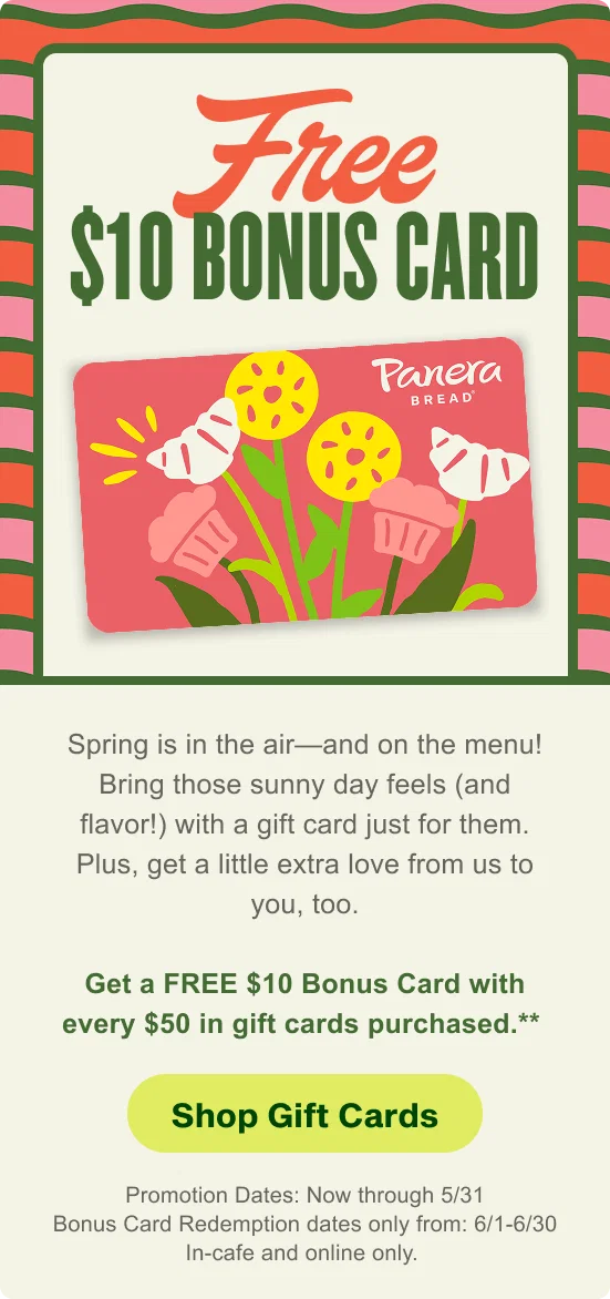 Free $10 Bonus Card