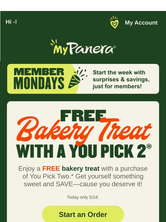 Your MyPanera Monday deal is HERE! 🥳
