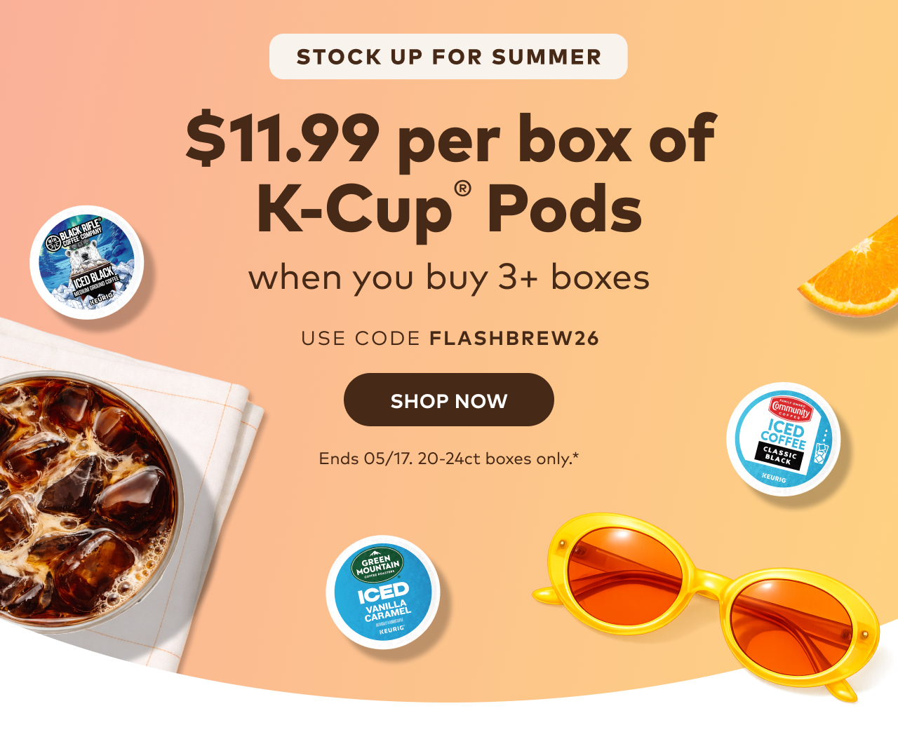 $11.99 per box when you buy 3+ boxes with code FLASHBREW26