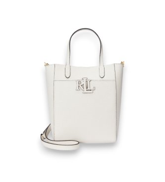 Bolso tote Cameryn de piel granulada blanco roto