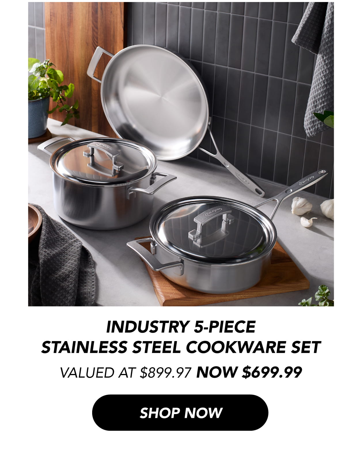 Industry 5-Piece Cookware Set Now $200 Off