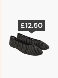 Black Crochet Ballet Flats