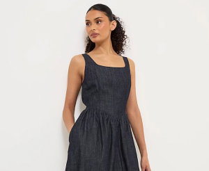 Indigo Denim Maxi Dress