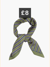 Khaki Striped Satin Neckerchief