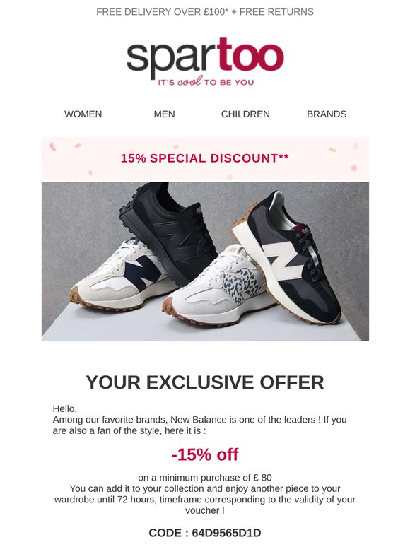 ☝ 15% discount on New Balance : Go for it!