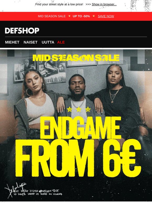 ENDGAME 💥🤯 FROM €6 – From XXXS to 3XL and above.