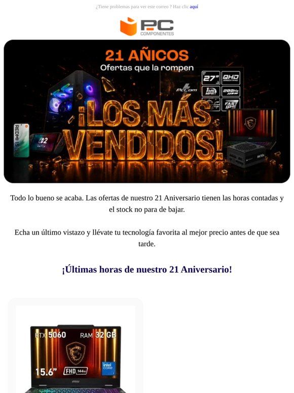 ¡Últimas horas de ofertas de Aniversario! No te quedes fuera