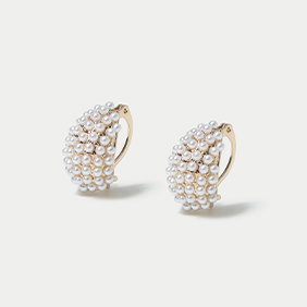 Gold Mini Pearl Effect Earrings